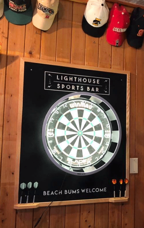 lighthouse sports bar dart backboard